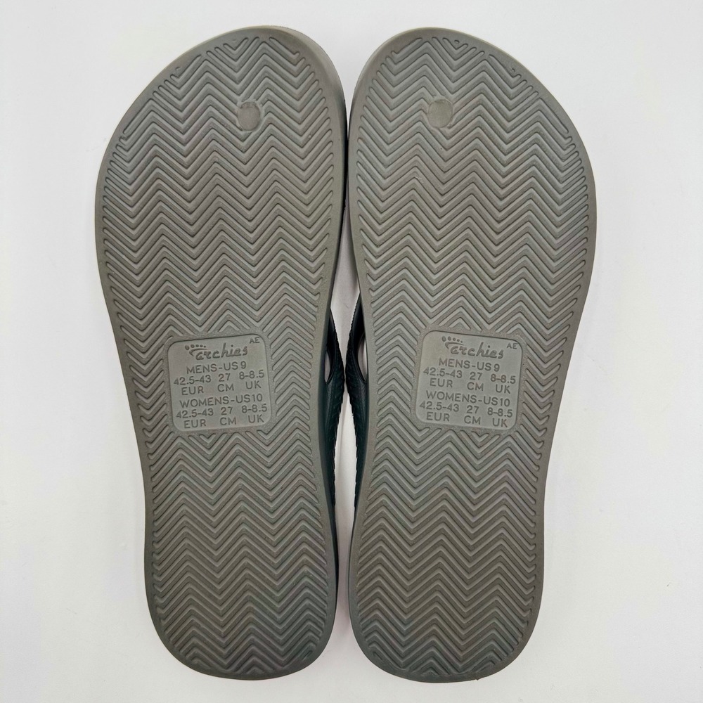 Archies Arch Support Flip Flops Womens US 10 Mens 9 Gray Neutral Unisex Summer - Picture 8 of 13